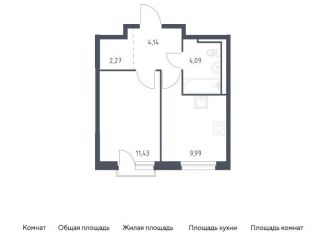 Продаю однокомнатную квартиру, 31.9 м2, Ленинградская область