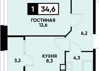Продажа 1-ком. квартиры, 34.6 м2, Ставрополь, Российский проспект, 15к2