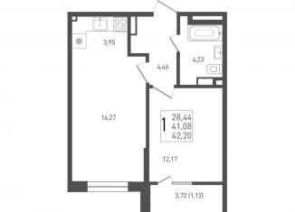 Продам 1-комнатную квартиру, 42.2 м2, Краснодар, Прикубанский округ