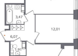 2-комнатная квартира на продажу, 52.6 м2, Санкт-Петербург, муниципальный округ Финляндский