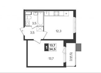 Продается 1-комнатная квартира, 34.7 м2, поселок Битца, Южный бульвар, 5