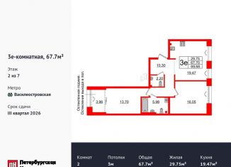 Продам двухкомнатную квартиру, 67.7 м2, Санкт-Петербург, Масляный канал, 2