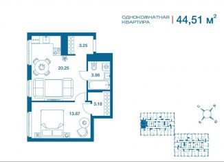 Продажа 1-комнатной квартиры, 44.5 м2, Тульская область