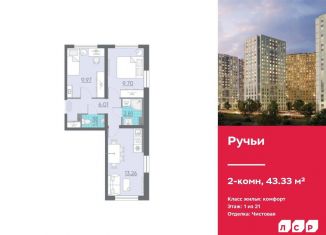 Продажа 2-комнатной квартиры, 43.3 м2, Санкт-Петербург, Красногвардейский район