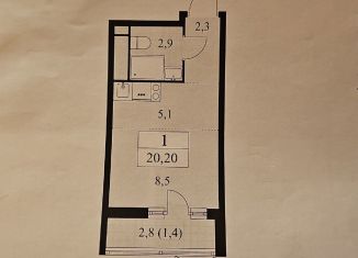 Квартира на продажу студия, 20.2 м2, Москва, жилой комплекс Прокшино, 8к5