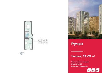 Продам однокомнатную квартиру, 32.1 м2, Санкт-Петербург, метро Академическая