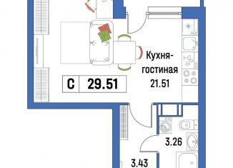 Продается квартира студия, 29.5 м2, Ленинградская область