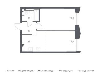 Продам 1-комнатную квартиру, 45.4 м2, Московская область, жилой комплекс Заречье Парк, к3.2
