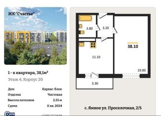 1-комнатная квартира на продажу, 38.1 м2, Воронежская область