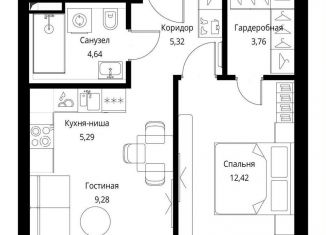 Продам однокомнатную квартиру, 40.7 м2, Москва, САО