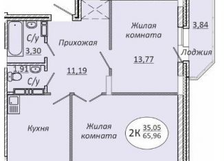 Продается двухкомнатная квартира, 66 м2, Новосибирск, 2-я Воинская улица, 51