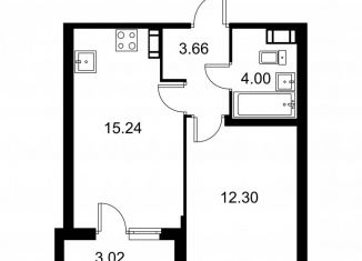 Продается однокомнатная квартира, 36.7 м2, Колпино
