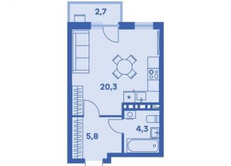 Продаю 1-ком. квартиру, 31.2 м2, Пермь