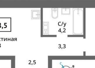 1-комнатная квартира на продажу, 38.5 м2, Московская область