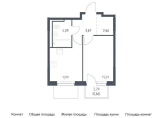 Продажа 1-комнатной квартиры, 32.5 м2, Ленинградская область