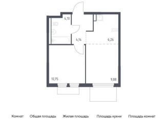 Продается 1-комнатная квартира, 35.1 м2, деревня Мисайлово, микрорайон Пригород Лесное, к18