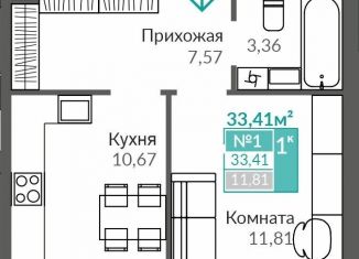 Продажа однокомнатной квартиры, 33.4 м2, Крым