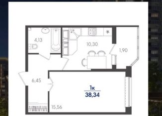 Продается 1-комнатная квартира, 38.3 м2, Краснодарский край, улица имени В.Н. Мачуги, 166к2