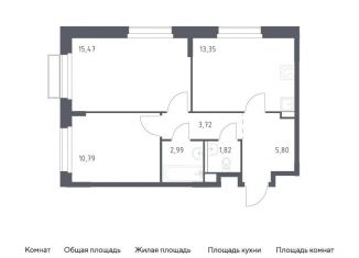Продам двухкомнатную квартиру, 53.9 м2, поселение Кокошкино, жилой комплекс Новое Внуково, к28