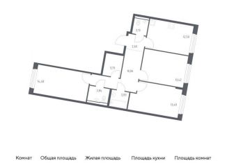 Продажа трехкомнатной квартиры, 78.1 м2, Москва, жилой комплекс Квартал Западный, 6