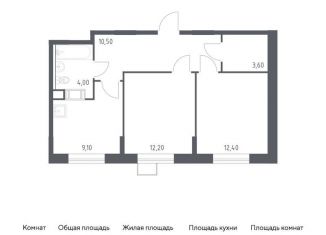 Продается 2-комнатная квартира, 51.8 м2, деревня Середнево, жилой комплекс Цветочные Поляны Экопарк, к6