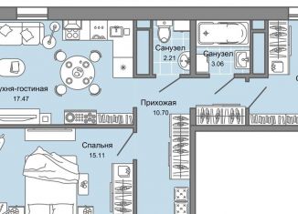 Продажа трехкомнатной квартиры, 62 м2, Ульяновск, жилой комплекс Юлла, 2, Заволжский район