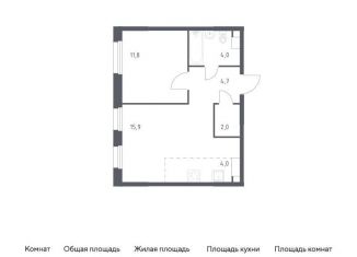 Продам однокомнатную квартиру, 42.4 м2, Москва, жилой комплекс Эко Бунино, 14.2