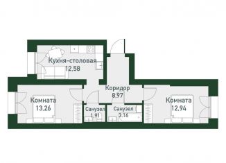 Продажа 2-комнатной квартиры, 53.5 м2, Екатеринбург, Ленинский район