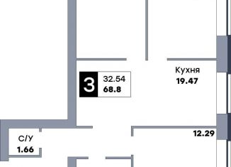Продажа трехкомнатной квартиры, 68.8 м2, Самара, Куйбышевский район