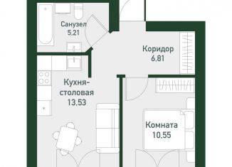 Продам 1-ком. квартиру, 37.3 м2, Екатеринбург