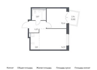 Однокомнатная квартира на продажу, 38.6 м2, поселение Филимонковское, жилой комплекс Квартал Марьино, к4