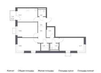 3-комнатная квартира на продажу, 78.9 м2, Ленинский городской округ