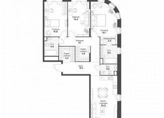 Продаю 3-ком. квартиру, 110.2 м2, Москва, метро Рижская, Октябрьская улица, 103