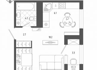 Продам 1-комнатную квартиру, 33 м2, Санкт-Петербург, Измайловский бульвар, 11, метро Балтийская