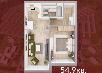 Продажа 1-ком. квартиры, 54.9 м2, Кемерово, Солнечный бульвар, 22, ЖК Солнечный Бульвар