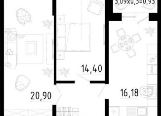 2-ком. квартира на продажу, 68.7 м2, Краснодар, Агрономическая улица, 2/1, микрорайон Горхутор