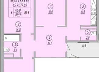 3-комнатная квартира на продажу, 81 м2, Оренбург, улица Братьев Хусаиновых, ЖК Акварель