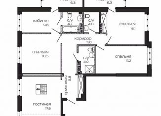 Продажа 4-ком. квартиры, 130.9 м2, Ростовская область