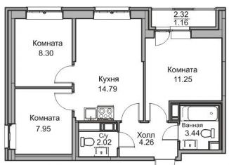 Продажа четырехкомнатной квартиры, 53.2 м2, Санкт-Петербург, Ивинская улица, 9, Приморский район