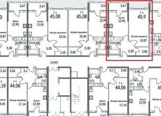 Продается 1-комнатная квартира, 47.1 м2, Анапа, улица Шевченко, 288к2, ЖК Тургеневский квартал