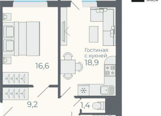 Продается двухкомнатная квартира, 51.4 м2, посёлок Садовый, Каспийская улица, с6
