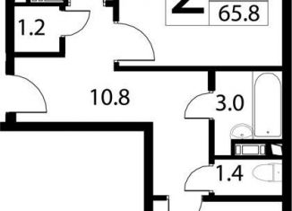 Двухкомнатная квартира на продажу, 65.8 м2, посёлок Развилка, жилой комплекс Три Квартала, к10, ЖК Три Квартала