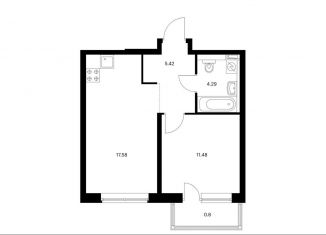 Продаю 1-ком. квартиру, 39.6 м2, Москва, Берёзовая аллея, 17к2, метро Ботанический сад