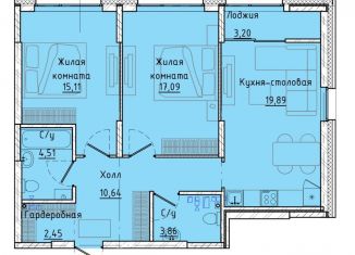 Продажа 2-ком. квартиры, 75.2 м2, Екатеринбург, Машинная улица, 1В/3, ЖК Клевер Парк