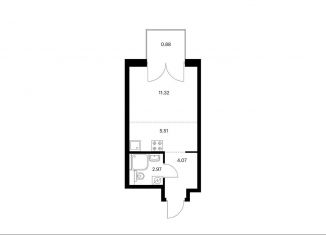 Квартира на продажу студия, 24.8 м2, Москва, Берёзовая аллея, 17к2, ЖК Грин Парк