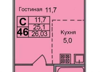 Продам квартиру студию, 26 м2, Ижевск, Индустриальный район, улица Халтурина, 41