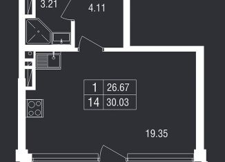 Продается квартира студия, 30 м2, посёлок городского типа Гурзуф