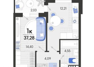 Продаю 1-комнатную квартиру, 37.3 м2, станица Динская