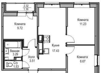 Продается 4-ком. квартира, 56.5 м2, Санкт-Петербург, Ивинская улица, 19к1, муниципальный округ Лахта-Ольгино