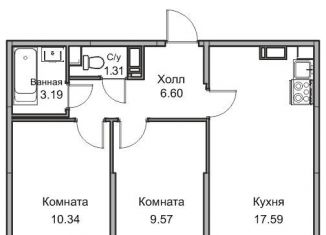 Продам 3-комнатную квартиру, 48 м2, Санкт-Петербург, Ивинская улица, 9, метро Беговая